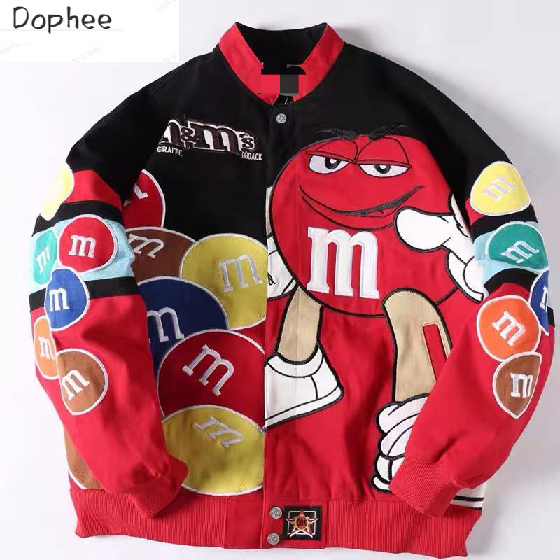 Streetwear Brand Clothing - 2025 アメリカンスタイルのトレンディなブランドのカップルの服ヒップホップ刺繍ジャケットルーズスタンドカラー野球ユニフォームストリートコート