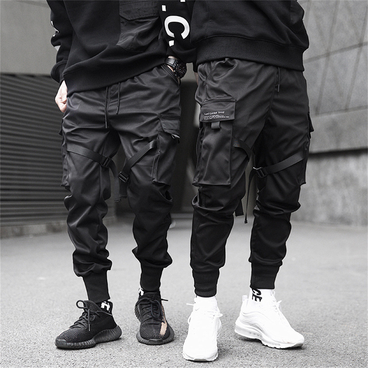 Streetwear Brand Clothing - メンズヒップホップカーゴパンツ,ゆったりとしたトラックスーツ,ゴシックスタイルのストリートウェア,ファッショナブルなトラックスーツ,黒のストリートウェア,夏,用途の広いパンツ,ファッションブランド