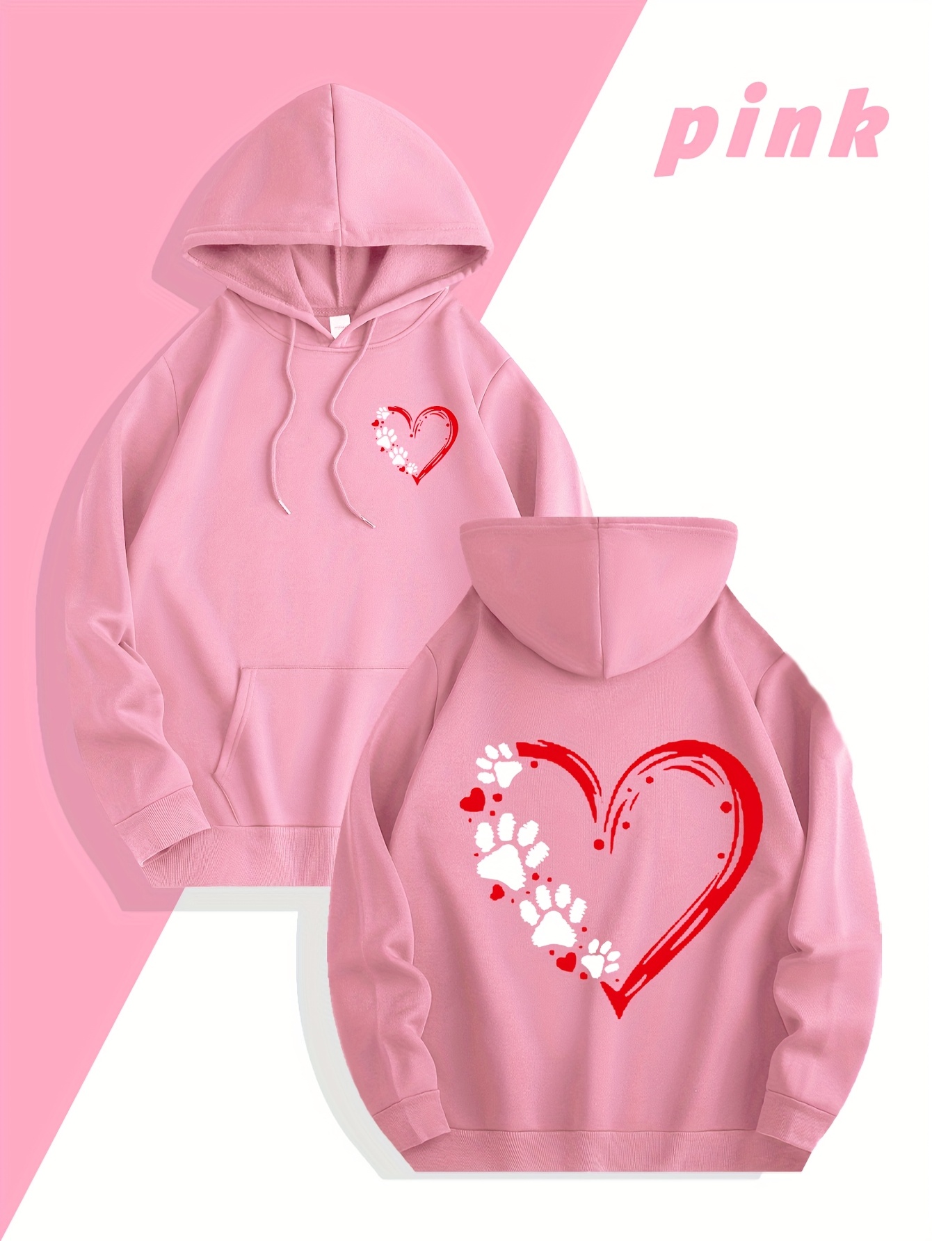 Streetwear Brand Heart - 秋冬ストリートウェアブランド ハートプリント メンズスウェットシャツ、ファッショナブルなアウトドアカジュアルルーズフィットスポーツパーカー