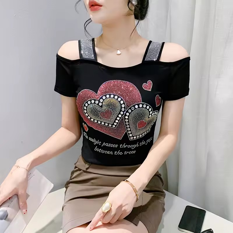 ブランドデザイン ハート型レター レディースTシャツ ハイエ - Streetwear Brand Heart のレビューと価格