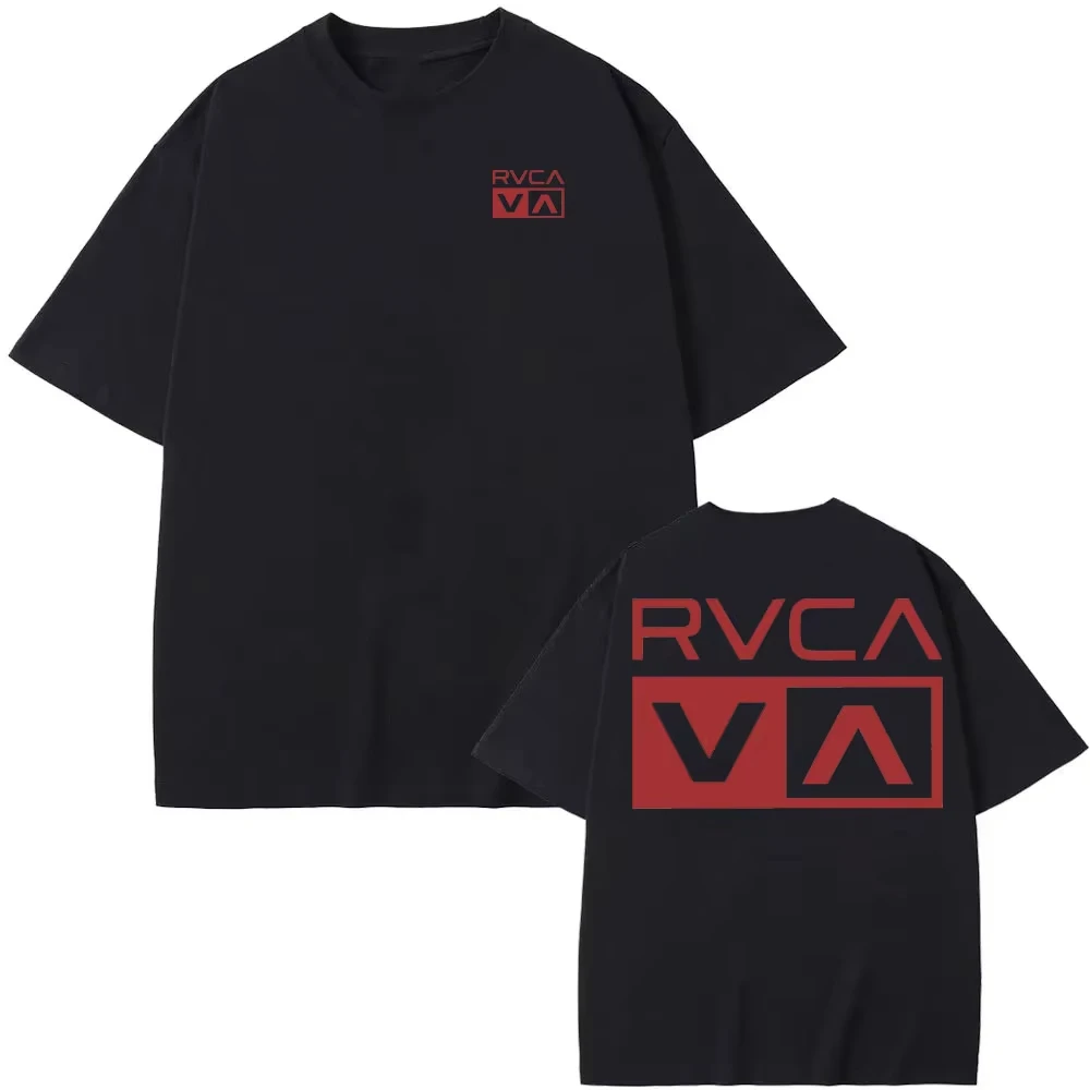 RVCA Tシャツ黒 Tシャツ夏の綿 Tシャツ夏半袖ファッシ - Streetwear Brand Clothing のレビューと価格